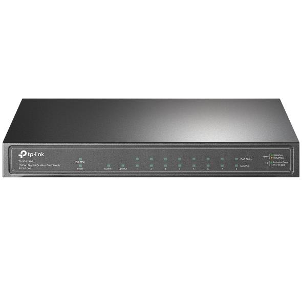 TP-LINK TL-SG1210P 10 Port Gbit 8 Port PoE+ 63W 1xGbit+1xSFP Uplink Desktop Yönetilemez Switch - TP-LINK