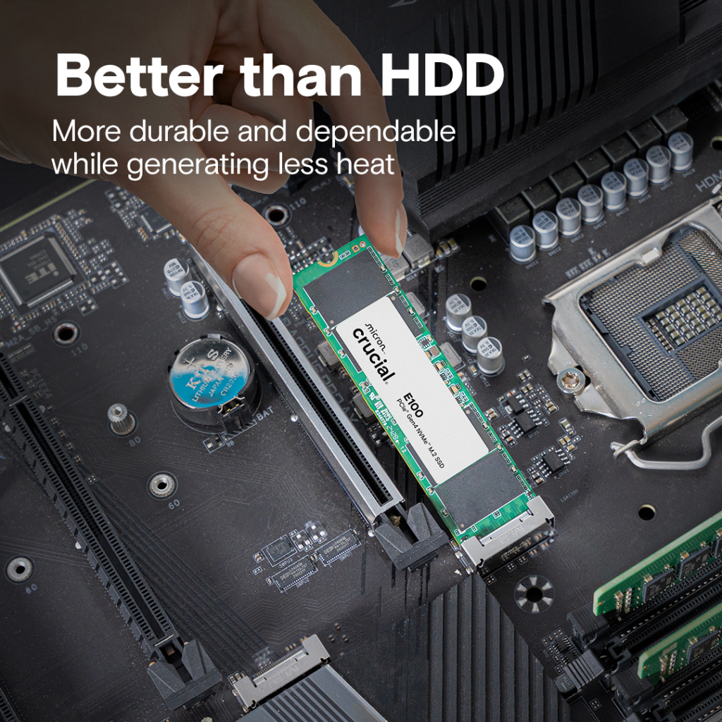 CRUCIAL CT2000E100SSD8, E100, 2TB, 5000/4500, Gen4, NVME PCIe M.2 2280, SSD - Crucial - görsel 4
