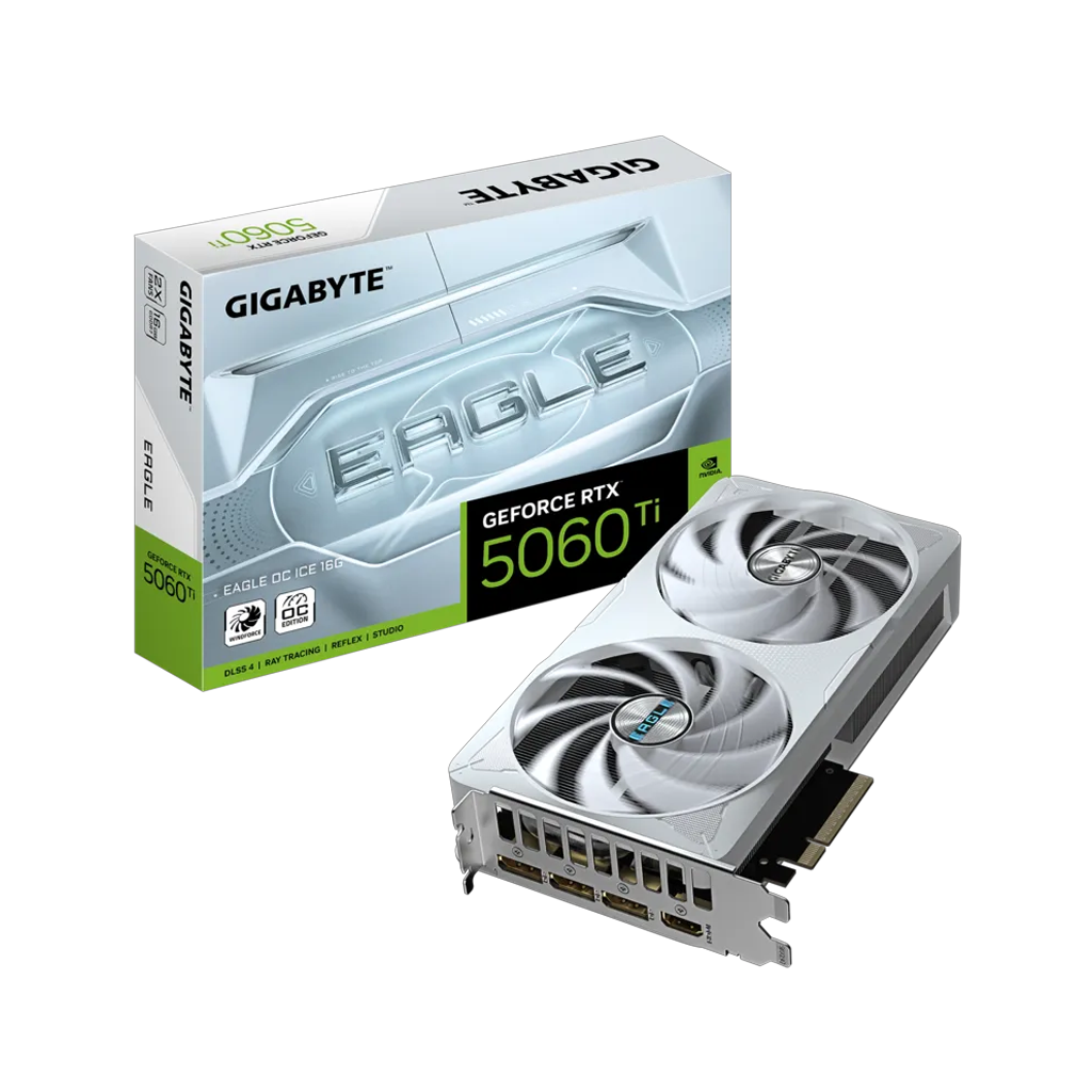 GIGABYTE GV-N506TEAGLE OC ICE-16GD, RTX5060TI, EAGLE OC ICE, 16Gb, GDDR7, 128BIT, 2 Fanlı, 1xHDMI, 3xDP, GAMING Ekran KARTI - Gigabyte
