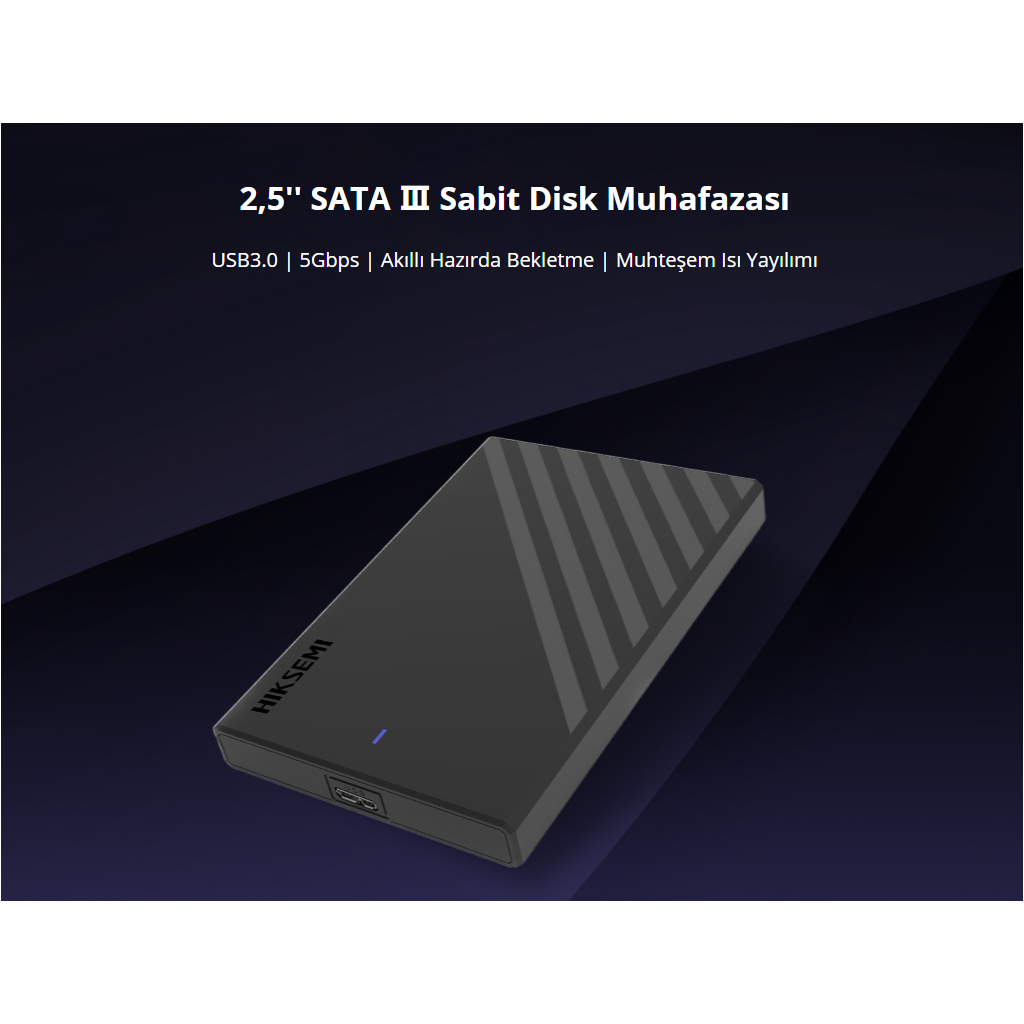HIKSEMI HS-HUB-MHB201, USB3.0, 2,5" Disk Kutusu. (SSD ve HDD Destekler, 5Gbps, Siyah, Win, Mac-OS, Linux, Android) - Hiksemi - görsel 3