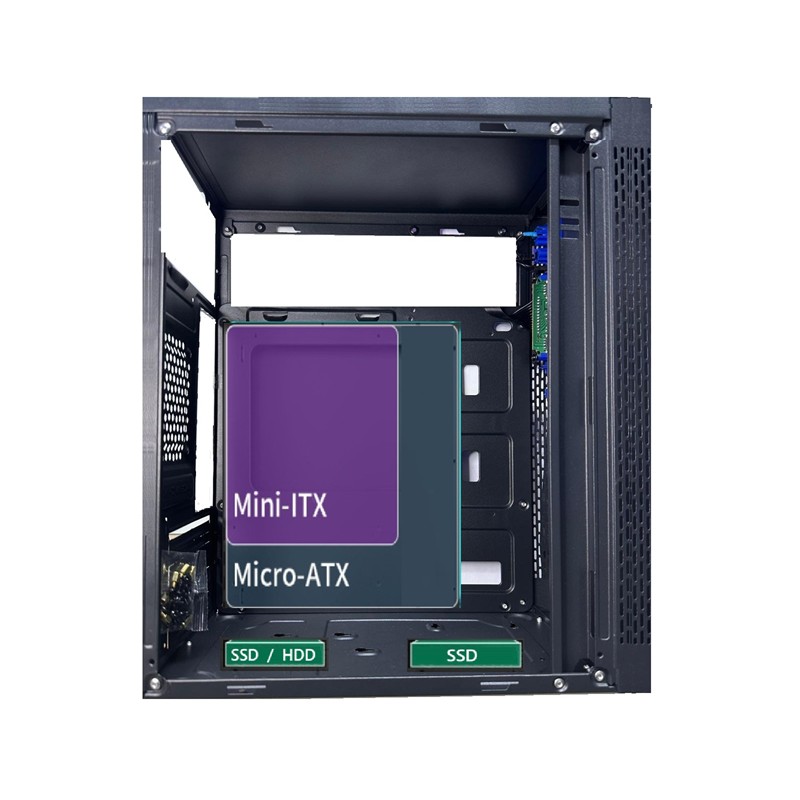 AZTECH AZTB02600 TITAN 600W SİYAH USB 2.0 MİCRO ATX KASA - Aztech - görsel 2