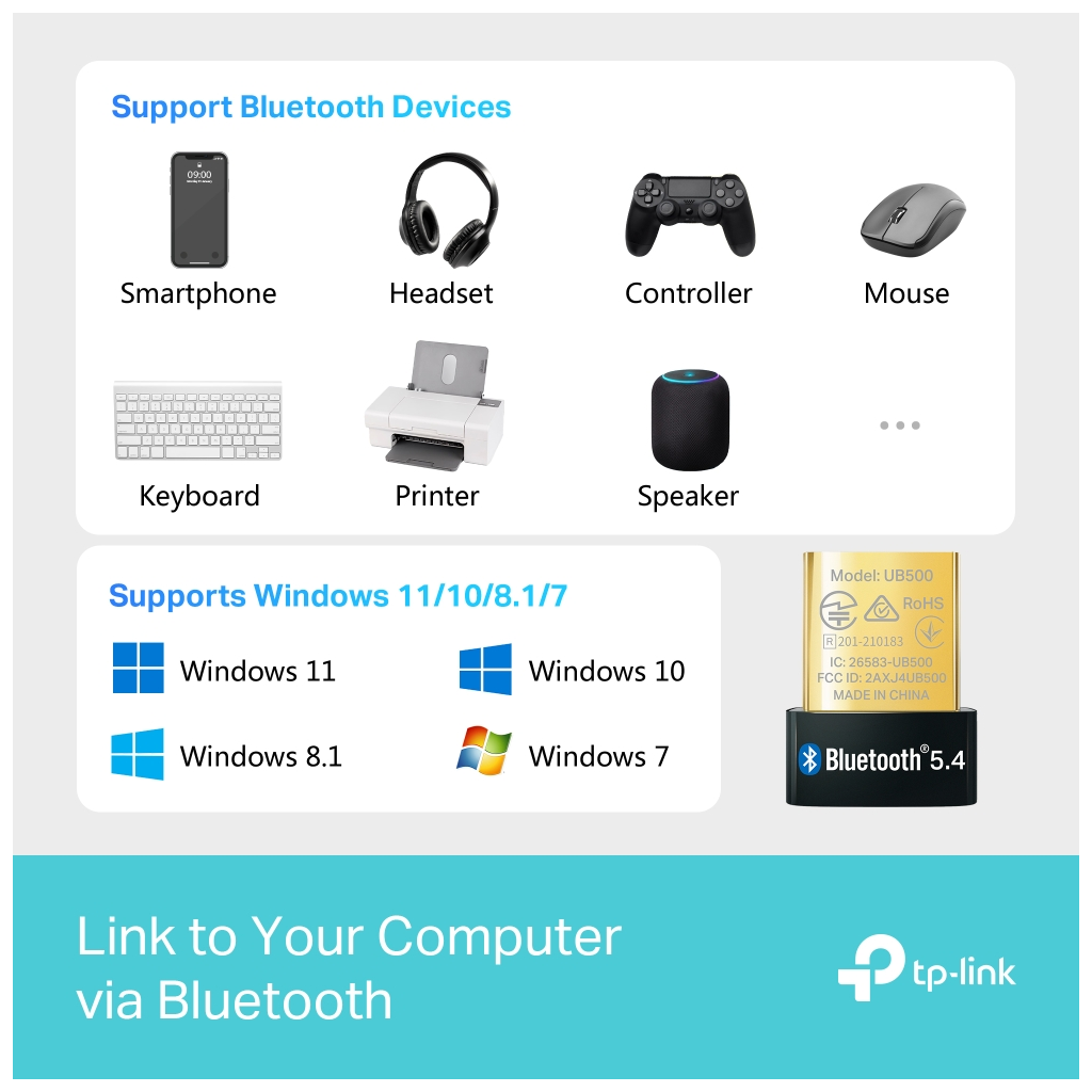 TP-LINK UB500 Bluetooth 5.4 Nano USB Adaptör - Tp-Link - görsel 4