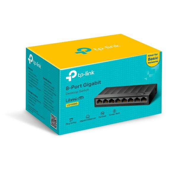TP-LINK LS1008G 8 port Gbit Desktop Yönetilemez Plastik Kasa Switch - TP-LINK