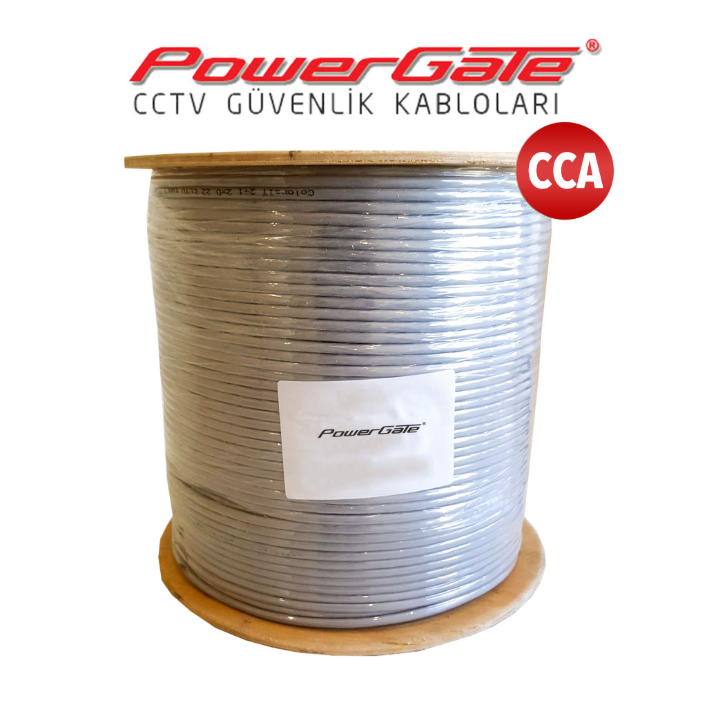 PowerGate CELL 250mt, 2+1 (2x0,22+0,25) CCA %40 Bakır Alışımlı,CCTV Güvenlik Kablosu - PowerGate