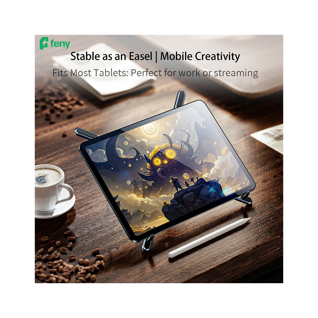 FENY FN-MS10, Magsafe, Dönebilen, Ayarlanabilir, Taşınabilir, Katlanır, Telefon-Tablet-Notebook Uyumlu, 8 Kademeli Ayarlanabilir Yükseklik, Alüminyum Stand - Feny - görsel 5