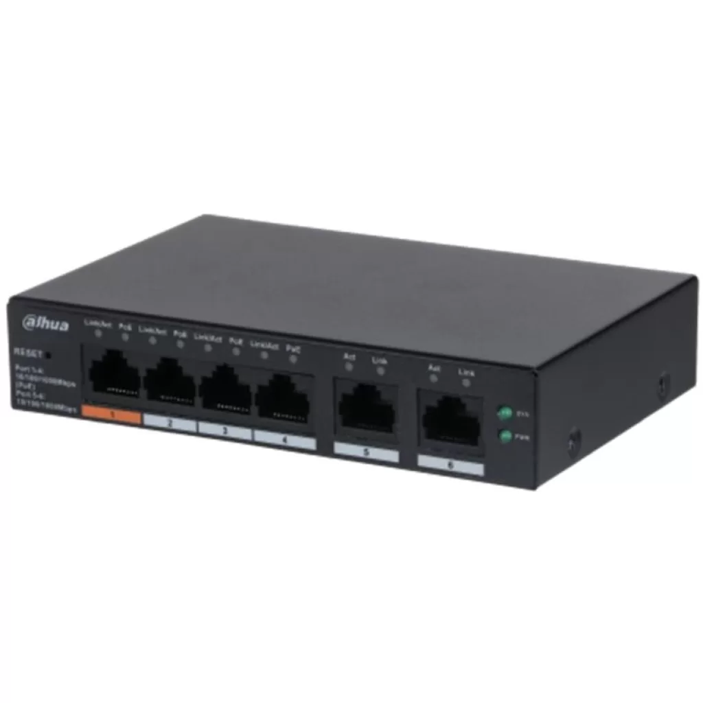 DAHUA CS4006-4GT-60, 4 Port, Gigabit, PoE 60W, 2 Port Uplink, Cloud Yönetilebilir, Switch - Dahua