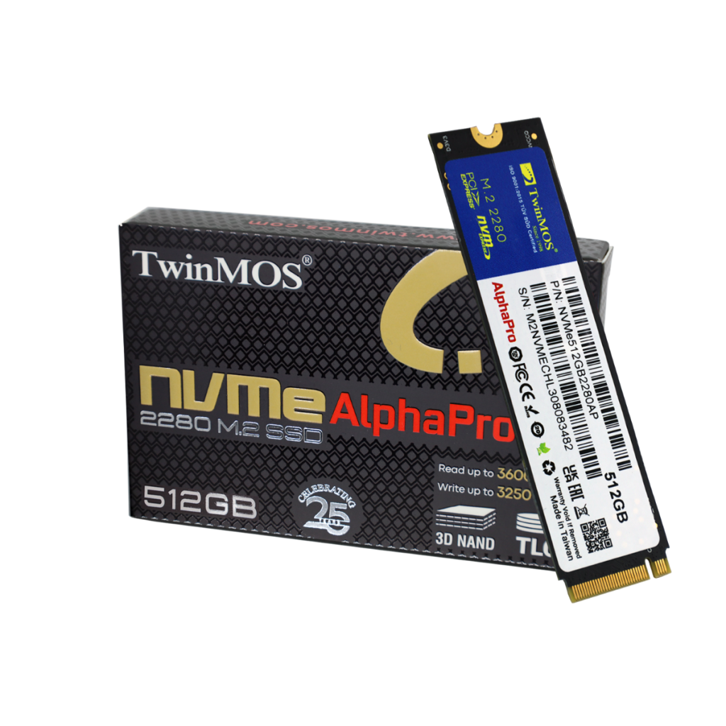 TWINMOS NVMe512GB2280AP AlphaPro M.2 512GB (3600/3250MB/s) PCIe + NVMe (3D NAND) SSD Disk (22x80MM) - TWINMOS - görsel 2