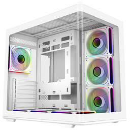 COOLER MASTER ELITE 600 7x12CM ARGB USB3.2 CURVE BEYAZ ATX KASA (E600-WGNN-S02) - COOLER MASTER
