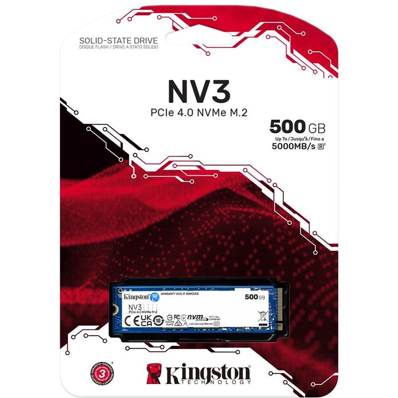 500 GB KINGSTON NV3 M.2 NVME PCIE GEN4 5000/3000MBS SNV3S/500G - Kingston - görsel 3