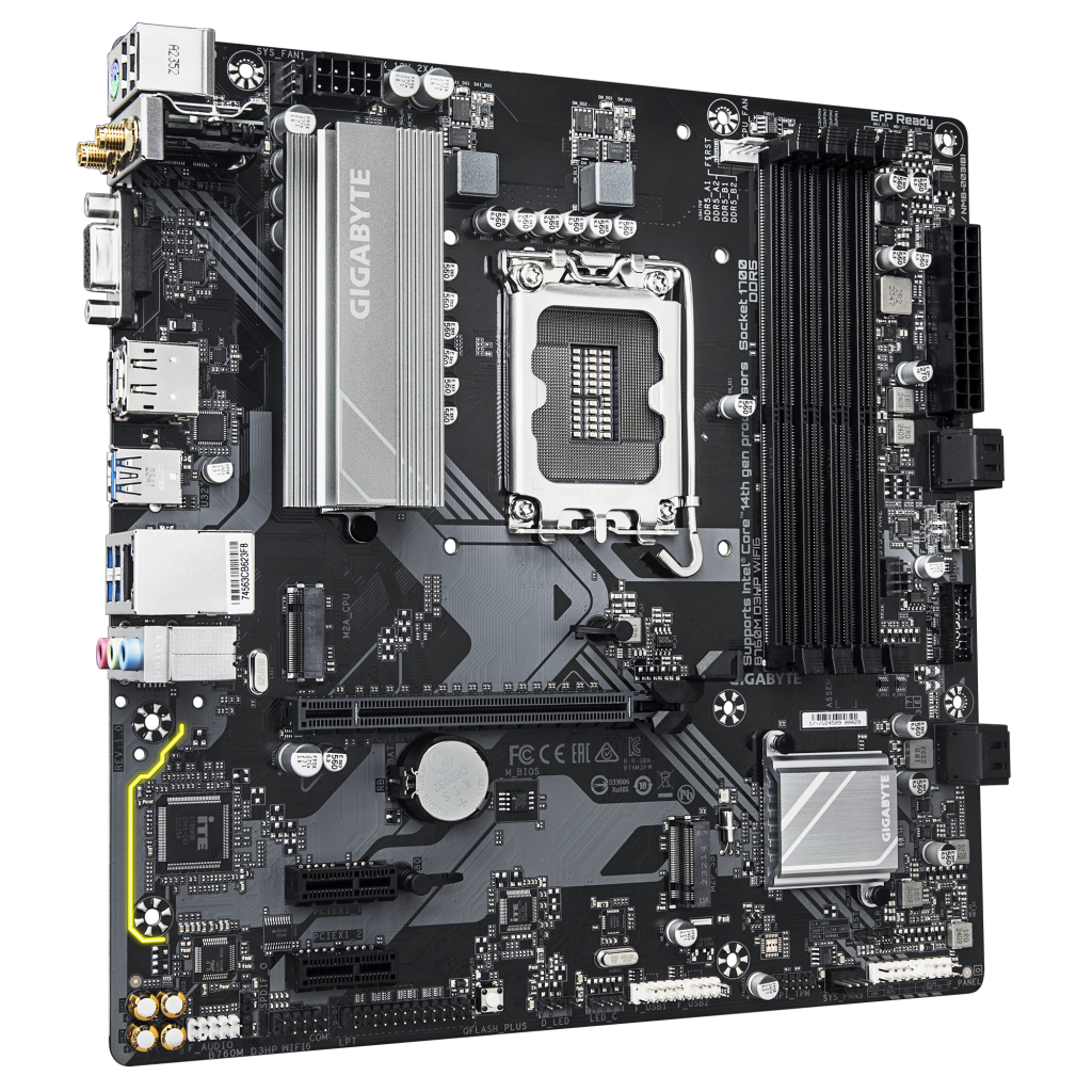 GIGABYTE B760M D3HP WIFI6, 4xDDR5, 2xM.2, DP, HDMI, VGA, Wi-Fi 6E, Bluetooth v5.3, 12-13.14.Nesil, LGA1700 Soket, Anakart - Gigabyte - görsel 3