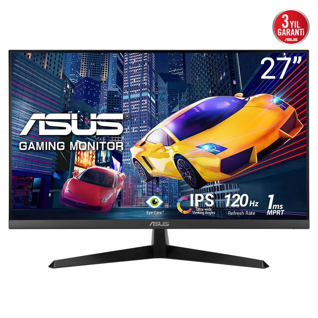 ASUS VY279HGR 27" 1ms, 120Hz, Full HD, HDMI, D-Sub, IPS LED, Anti Bakteriyel, Mavi Işık Filtresi, Eye Care, GAMING Monitör - Asus