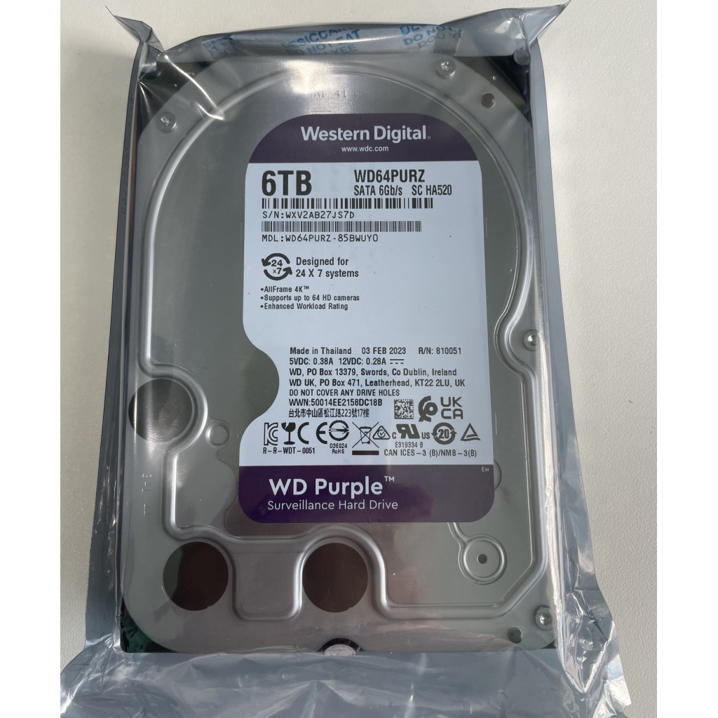 WD PURPLE, WD64PURZ, 3.5", 6TB, 256Mb, 5400 Rpm, 7/24 Güvenlik, HDD (Türkiye Distribütörü Garantili) - Western Digital - görsel 3