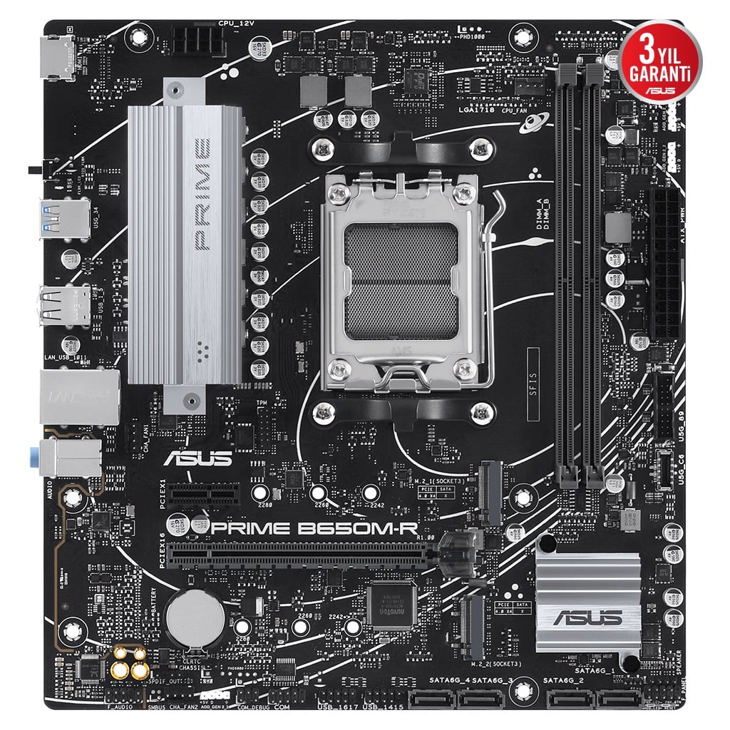 ASUS PRIME B650M-R B650 DDR5 (Vga Yok) GLan 2.5G mATX HDMI USB3 ARGB 2xM2 AM5 AMD Anakart - ASUS - görsel 3