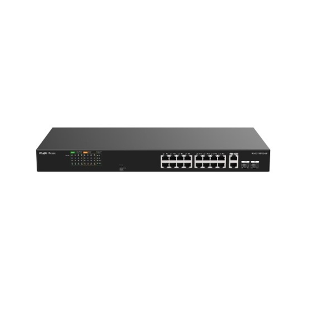 RUIJIE REYEE RG-ES118FGS-LP  18 Port, 16 Port  Megabit PoE, 120W, 2 Port Gigabit  COMBO,  Switch  Metal Kasa - RUIJIE