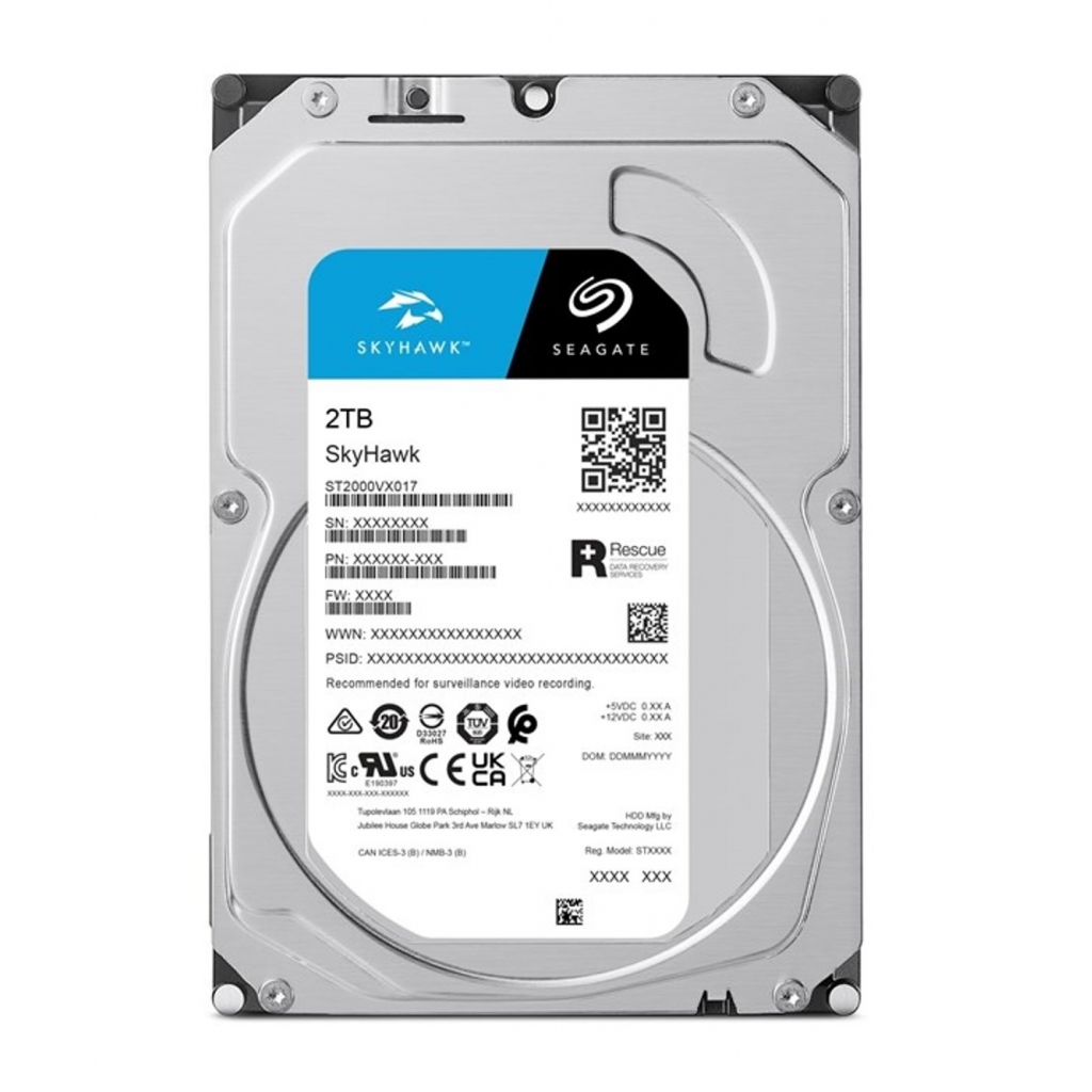 SEAGATE SKYHAWK, ST2000VX017, 3.5", 2TB, 256Mb, 5900Rpm, Güvenlik, HDD - Seagate
