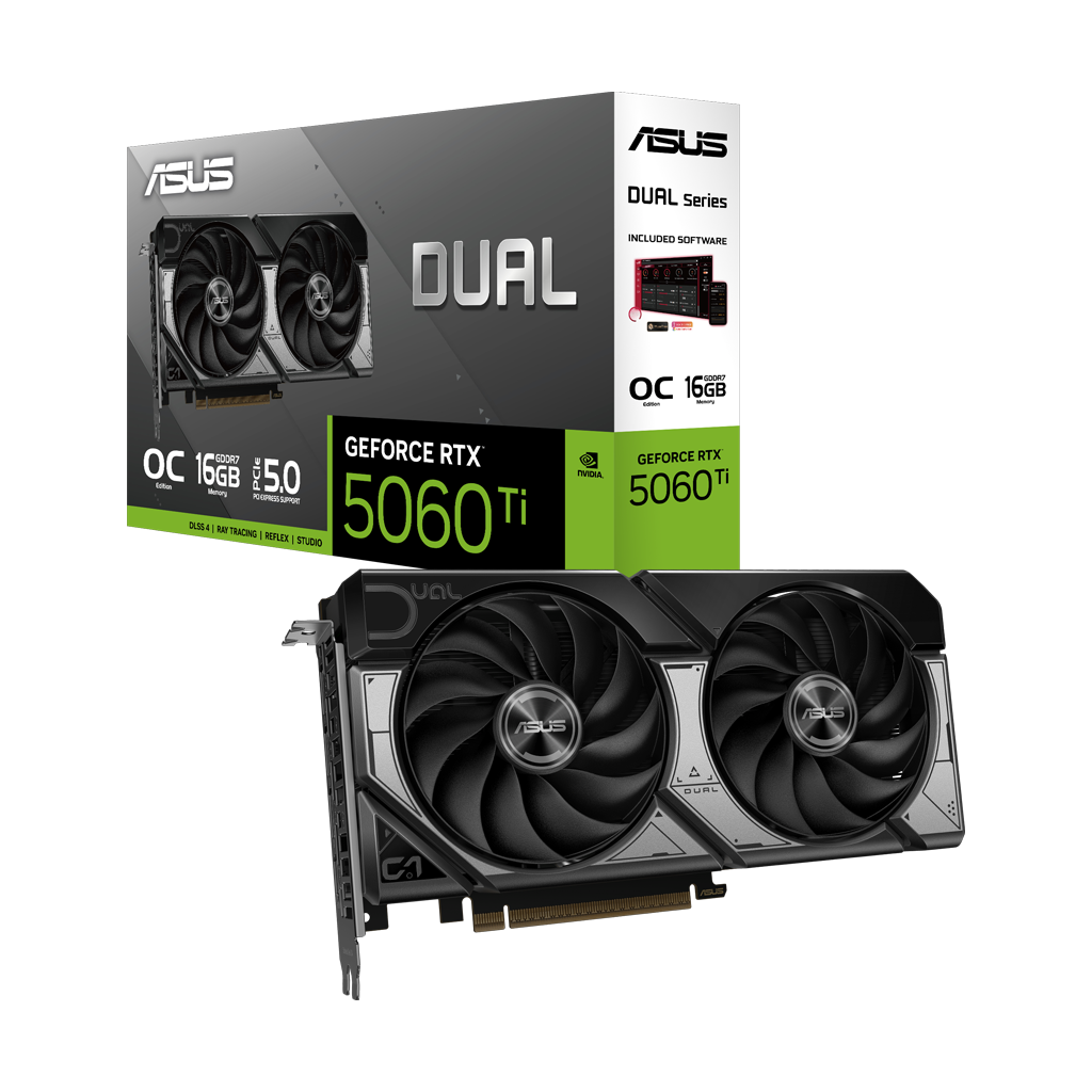 ASUS DUAL-RTX5060TI-O16G, 16Gb, 128Bit, GDDR7, 1xHDMI, 3xDP GAMING Ekran Kartı - Asus
