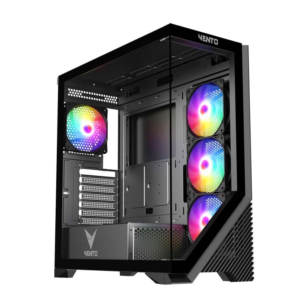 VENTO VG4202FL, 850W, 80 Plus, Siyah, Temperli Cam, RGB, ATX, Akvaryum Tipi, GAMING KASA - Vento