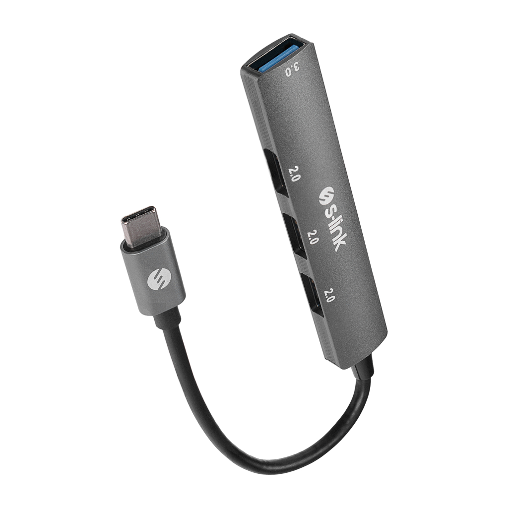 S-LINK SW-U324, Type-C to 3xUSB 2.0, 1xUSB 3.0, Metal, USB HUB - S-Link