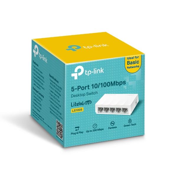 TP-LINK LS1005 5 port Mbit Desktop Yönetilemez Plastik Kasa Switch - TP-LINK