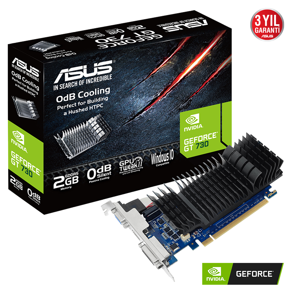 ASUS GT710-SL-2GD5-BRK-EVO 2GB Geforce GT710 GDDR5 64bit HDMI DVI VGA 16x Ekran Kartı - ASUS - görsel 2