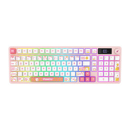 HAWK GAMING HK258 MEMBRANE LCD RGB KABLOSUZ/BLUETOOTH TURKCE KLAVYE BEYAZ/PEMBE - HAWK