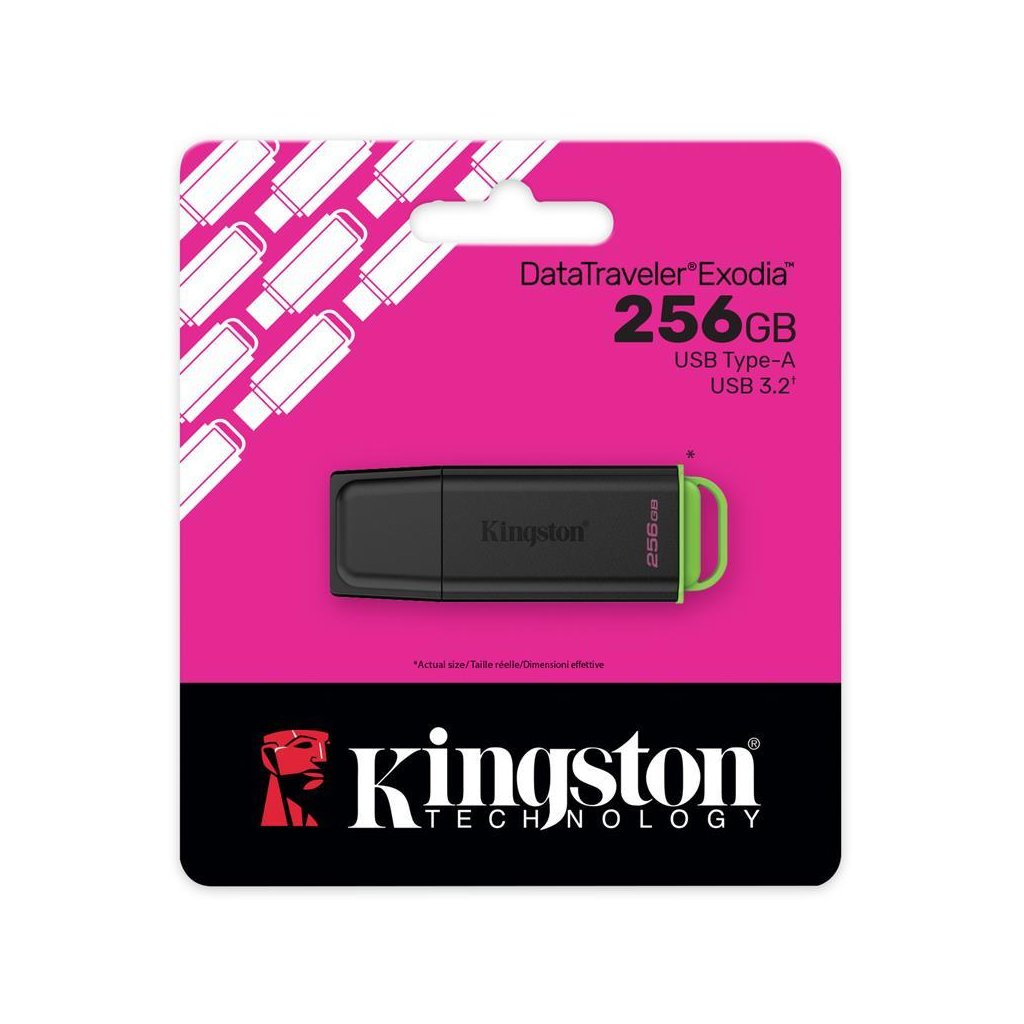 KINGSTON DTXG2/256GB USB 3.2 DataTraveler Exodia Gen 1 Flash Bellek (Siyah-Yeşil) - Kingston