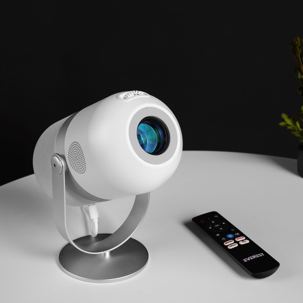 EVEREST PJ09, Beyaz, 4500 Lümen, 1280X720, 1xType-C, 1xHDMI, 1xUSB, WiFi, Bluetooth, 50.000 Saat Led Ömrü, 3W Speaker, Android 9.0, FULL HD Projeksiyon Cihazı - Everest - görsel 5
