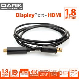 DARK DK-CB-DPXHDMIL180 1.8 Mt Display TO HDMI Kablo - DARK - görsel 2