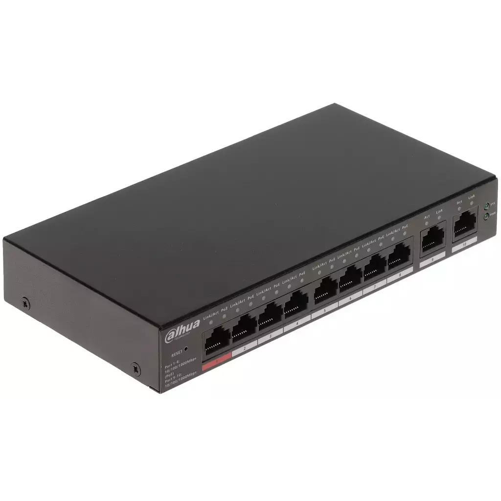 DAHUA CS4010-8GT-110, 8 Port, Gigabit, PoE 110W, 2 Port Uplink, Cloud Yönetilebilir, Switch - Dahua - görsel 2