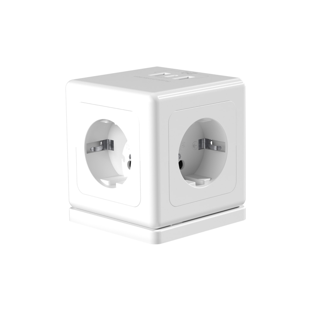 S-LINK PRZ04, 4 Soket, Akım Korumalı Priz, 1x Type-C, 2xUSB 5V, 2Mt Kablo, 306 Joule, Küp Tasarım (Beyaz) - S-Link