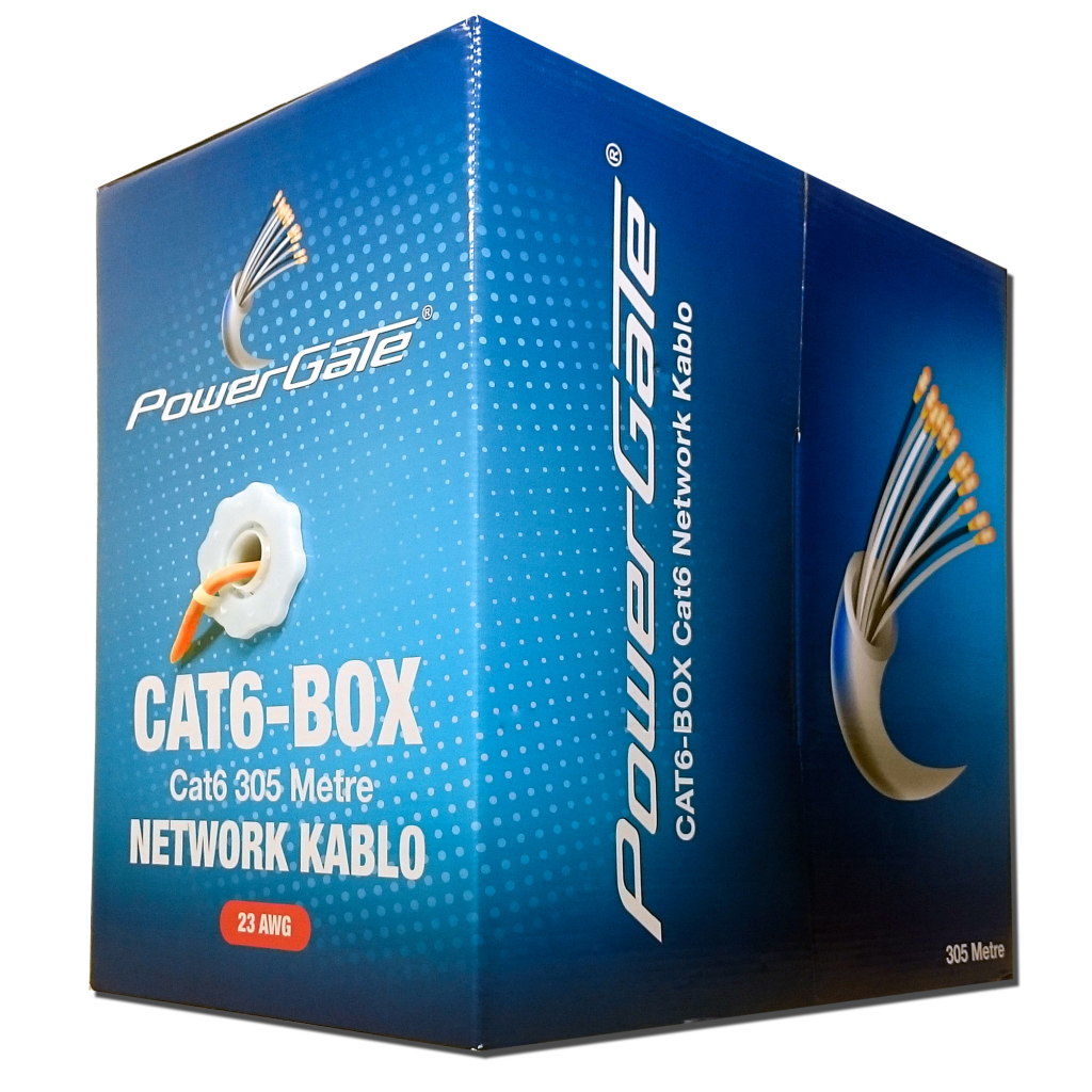 POWERGATE CAT6-BOX-OR, 23AWG, 0,57mm, UTP, CAT6 Kablo, 305m, Turuncu - PowerGate - görsel 2