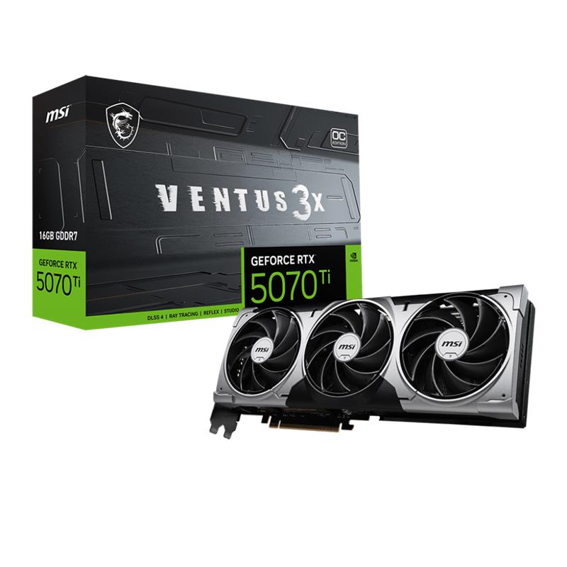 MSI GEFORCE RTX5070TI 16G VENTUS 3X OC 16GB GDDR7 256BIT 1XHDMI 3XDP EKRAN KARTI - Msi