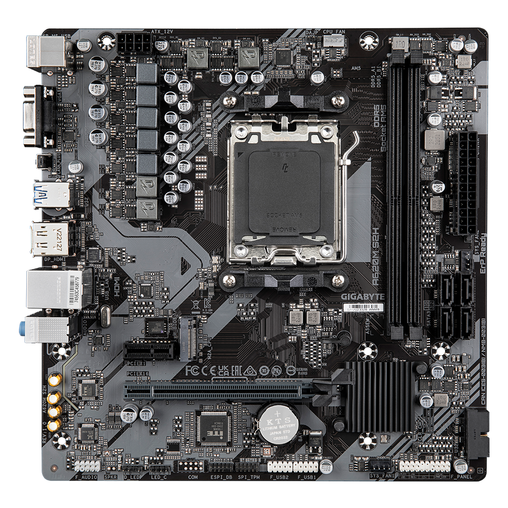 GIGABYTE A620M-S2H, rev.1.2, 6400MHz, 2xDDR5, 1x M.2, D-SUB, HDMI, DP, AM5 Soket Anakart - Gigabyte - görsel 2
