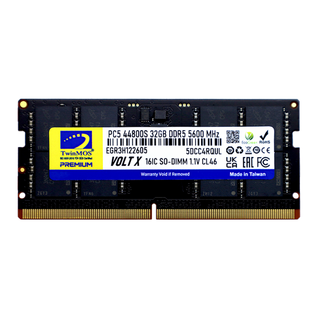 TwinMOS TMD532GB5600S46, 32GB, DDR5, 5600MHz,  CL46, 1.1V Notebook Ram - TwinMOS