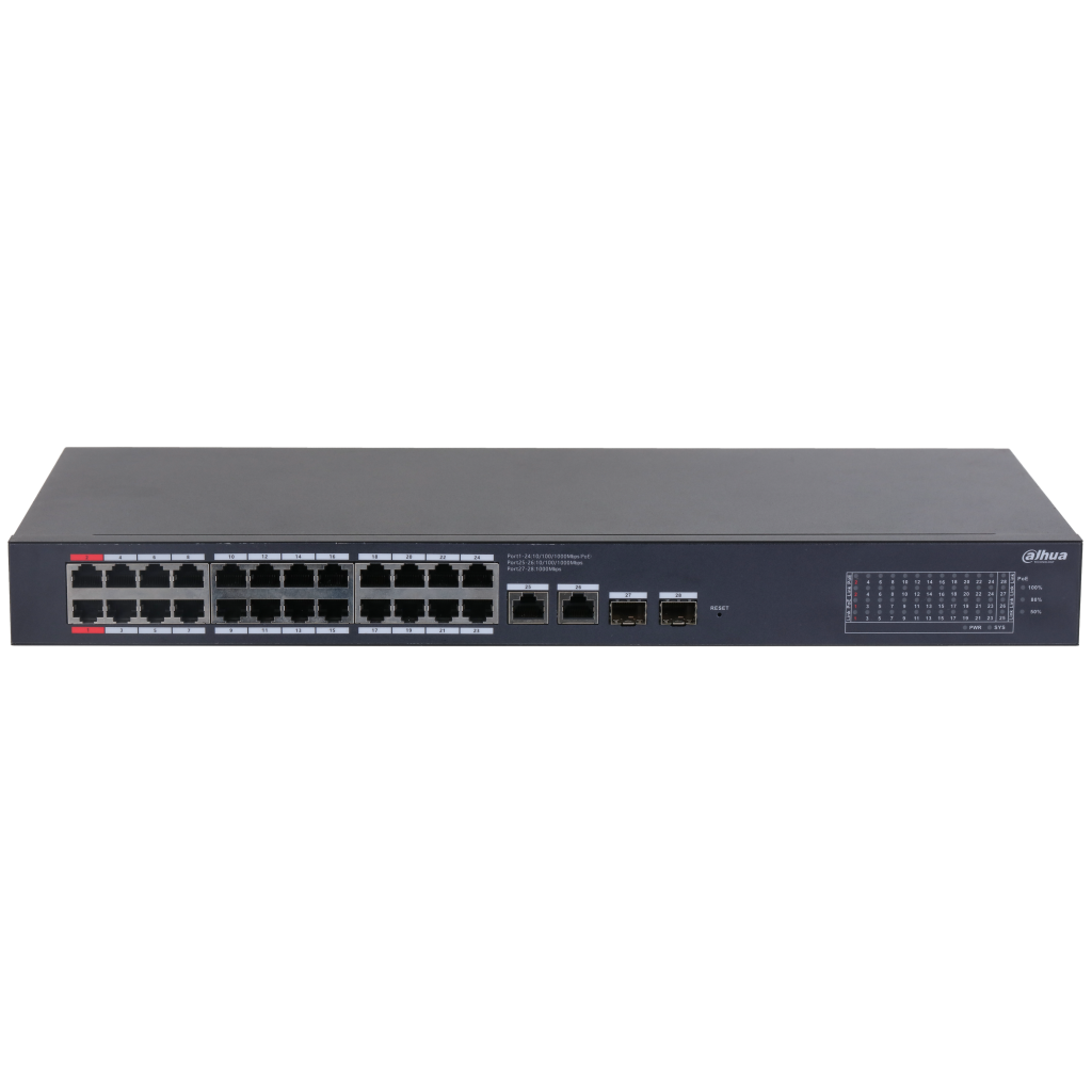DAHUA CS4228-24GT-375, 24Port, Gigabit, PoE 375W, 2 Port Uplink, 2 Port SFP Gigabit Combo, Cloud Yönetilebilir, Switch - Dahua - görsel 2