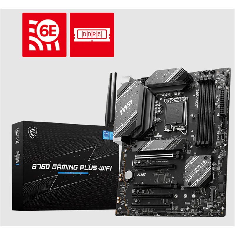 MSI B760 GAMING PLUS WIFI DDR4 1700P DDR4 SES GLAN DP/HDMI SATA3 USB3.2 ATX - MSI - görsel 2