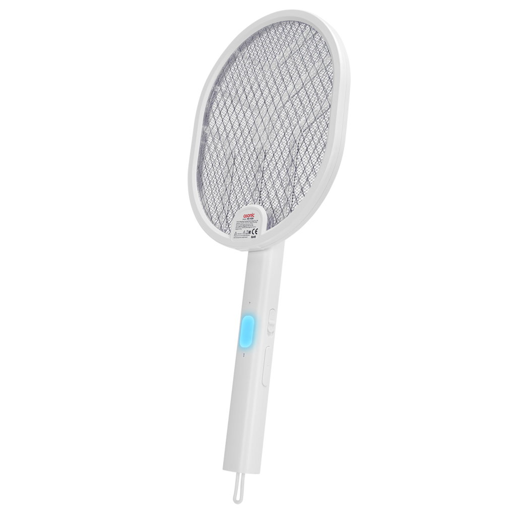 ASONIC AS-A26, Beyaz, 3000V, Raket Tipi, UV Mor Işıklı, 1200mAh, Bataryalı, Şarj Edilebilir, Katlanabilir, Sinek Öldürücü - Asonic - görsel 2