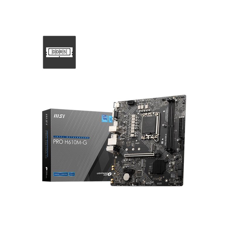 MSI PRO H610M-G DDR5 5600MHZ 1XVGA 1XHDMI 1XDP 1XM.2 USB 3.2 MATX 1700P (12. / 13. VE 14. NESİL İŞLEMCİ UYUMLU) - Msi