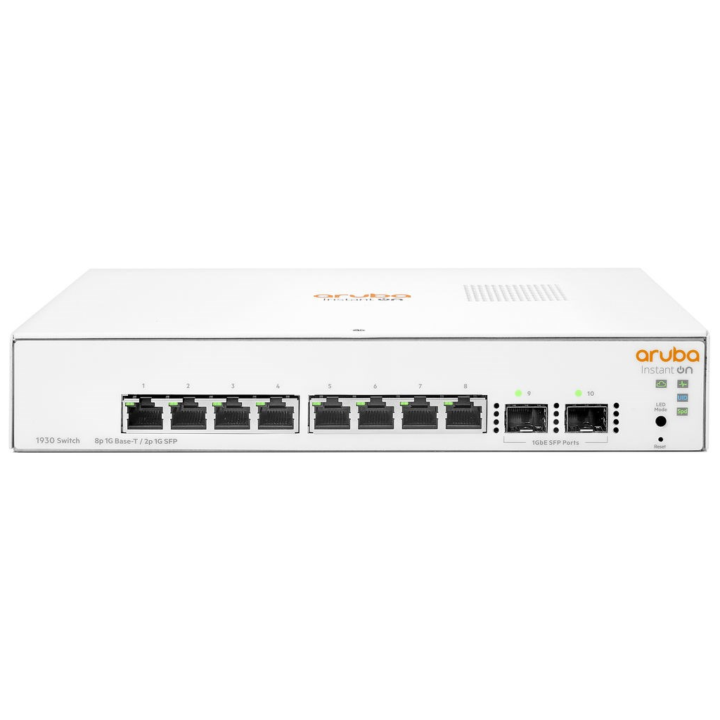 HP Aruba Instant On, JL680A, 1930-8G, 8Port, GigaBit, 2 Port Gigabit SFP, Yönetilebilir, Rack Mount Switch - Hp