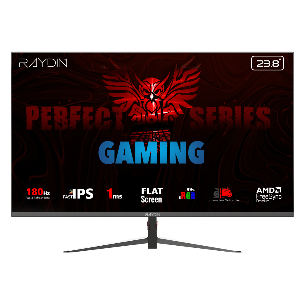 RAYDIN MM24DFI-180HZ, 23.8", 1ms, 180Hz, Full HD, 300 nits, HDMI, DP, IPS LED, Flat, Frameless, FreeSync Gaming Monitör - RAYDIN