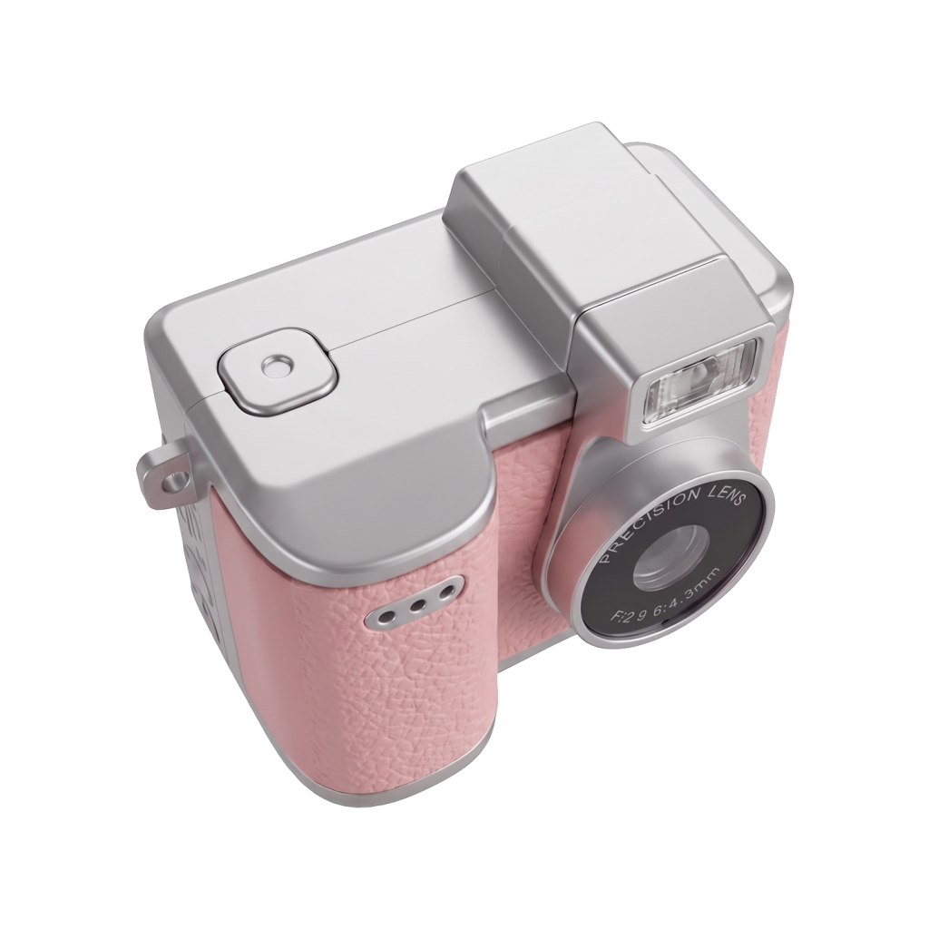 EVEREST ADK1980, Pembe, 720P HD, 200mAh Batarya, 1" Ekran, Anahtarlık Askılı, Flashlı, Mini Retro Dijital Kamera - Everest - görsel 2