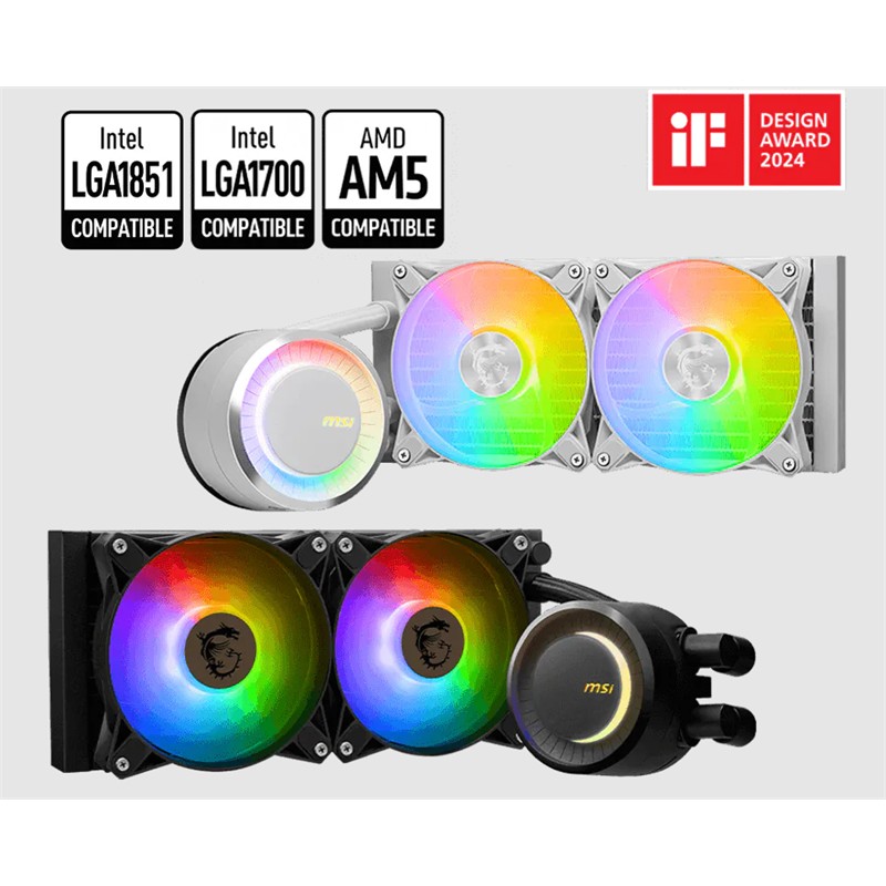 MSI MAG CORELIQUID E240 WHITE 240MM CPU SIVI SOĞUTUCU (LGA1150/1151/1155/1156/1200/1700/1851/AM4/AM5 UYUMLU) - Msi