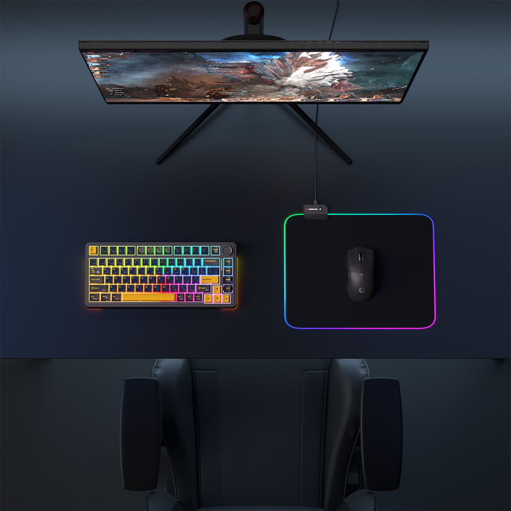 Rampage MP-21, PULSAR M RGB, 252x328x3mm, RGB Led, Gaming, MOUSE PAD (Siyah) - Rampage - görsel 2