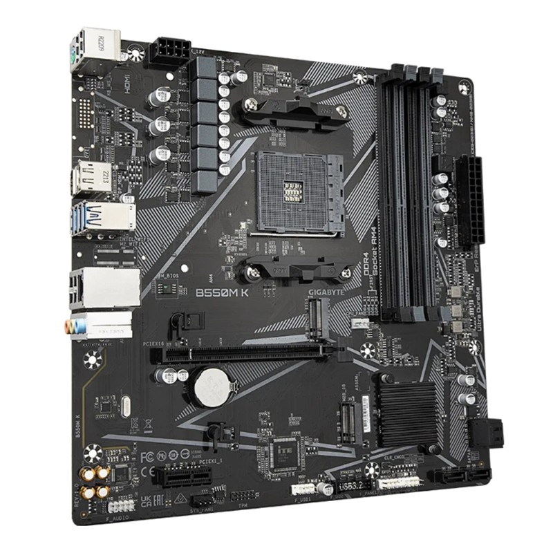 GIGABYTE B550M K DDR4 4733MHZ 1XHDMI 1XDP 1XM.2 MATX AM4 (AMD AM4 5000/5000G/4000G/3000/3000G SERİLERİ İLE UYUMLU) - Gigabyte - görsel 3