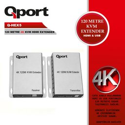 QPORT Q-HEX5 KVM CAT6 120MT 4K HDMI EXTENDER (2 LI) - QPORT
