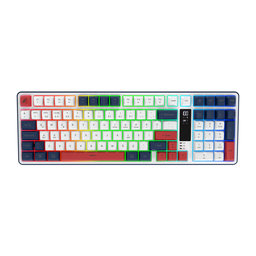 HAWK GAMING HK257 MEMBRANE LCD RGB KABLOSUZ/BLUETOOTH TURKCE KLAVYE KIRMIZI/MAVI - HAWK