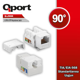 QPORT CAT6 90 DERECE KEYSTONE JACK (Q-J90K) - QPORT