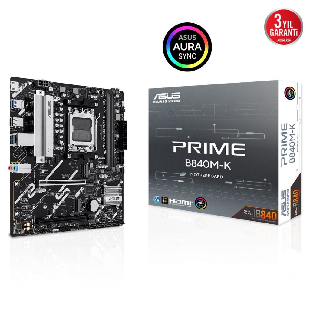 ASUS PRIME B840M-K B840 DDR5 (Vga Yok) GLan 2.5G ATX HD M2 AM5 AMD Anakart - ASUS - görsel 2