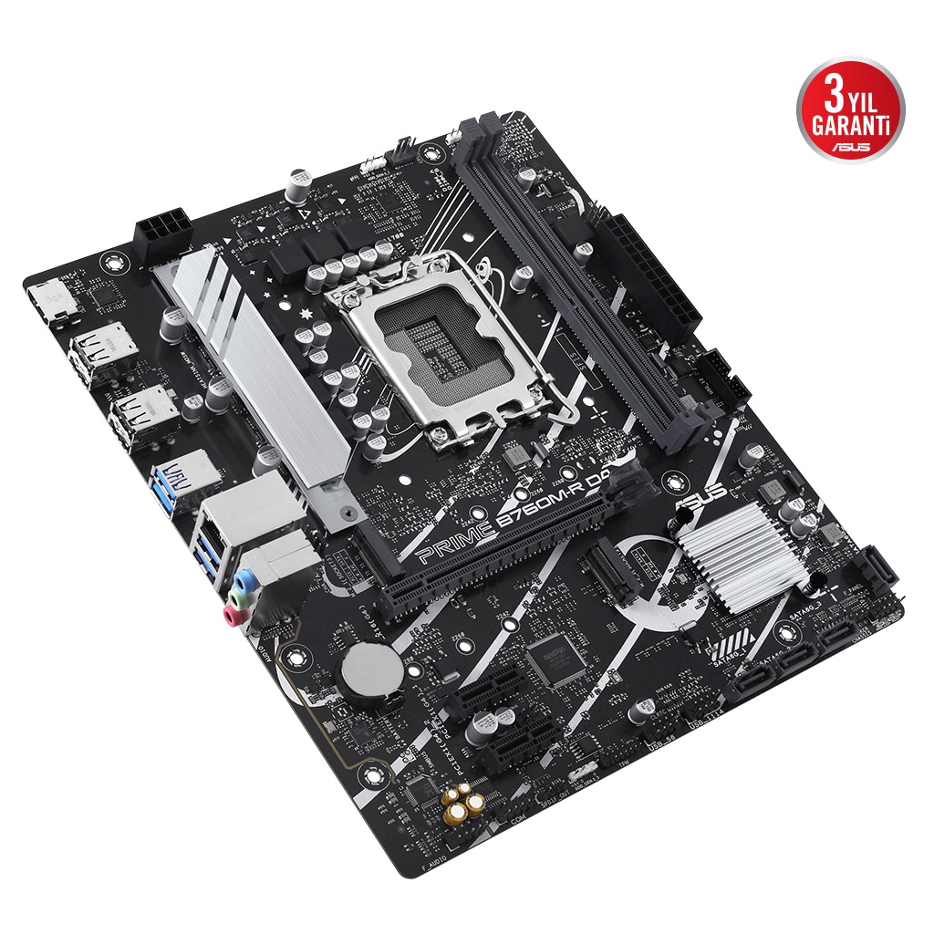 ASUS PRIME B760M-R D4, 2xDDR4, 2x M.2, HDMI, 12-13-14.Nesil, LGA1700 Soket, Anakart - Asus - görsel 2