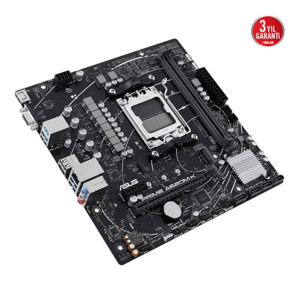 ASUS PRIME A620M-K A620 DDR5 Vga GLan mATX HDMI USB3.2 M2 RGB AM5 AMD Anakart - ASUS - görsel 4
